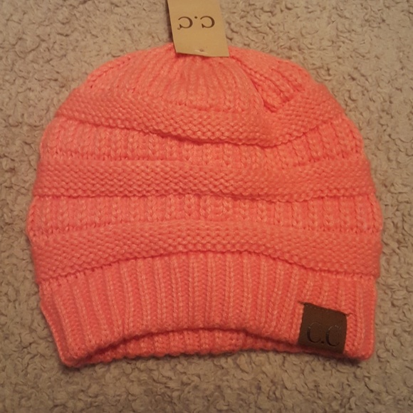 CC EXCLUSIVES Accessories - 4 HR SALE  ADULT CC coral color knit hat